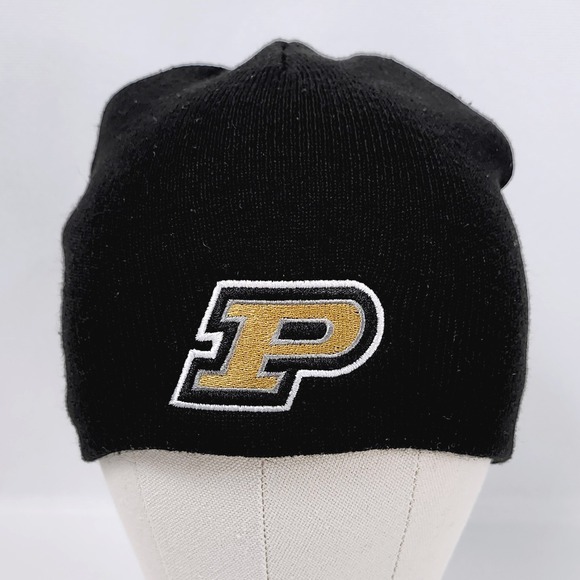 Purdue Boilermakers Black Fitted Knit Beanie Hat Captivating Headgear NCAA - Picture 1 of 7